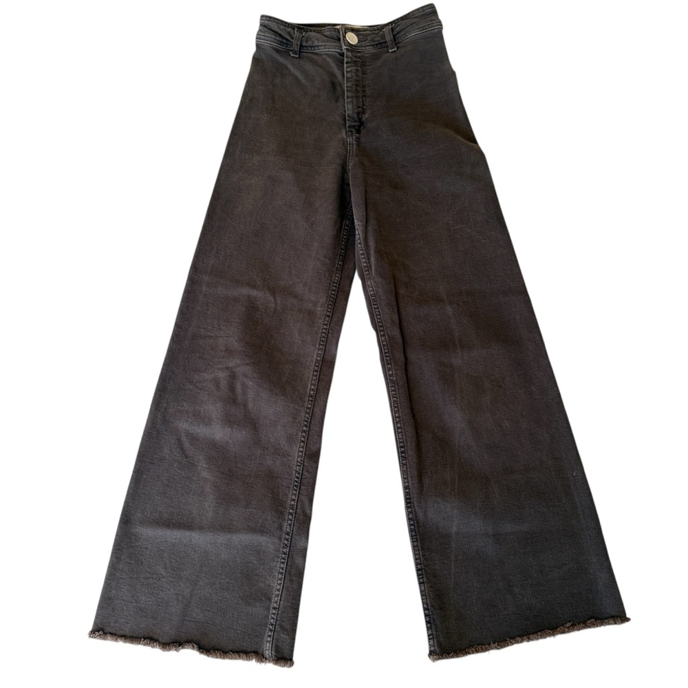 Zara The Marine High Brown Wide-Leg Jeans iconic marine silhouette size 2
